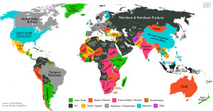 map of most valuable exports by country