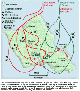 map of pearl harbor attack