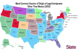 map of 2nd leading immigrants