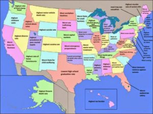 map of worst things in each state