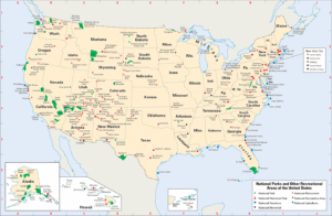 map of national park and sites
